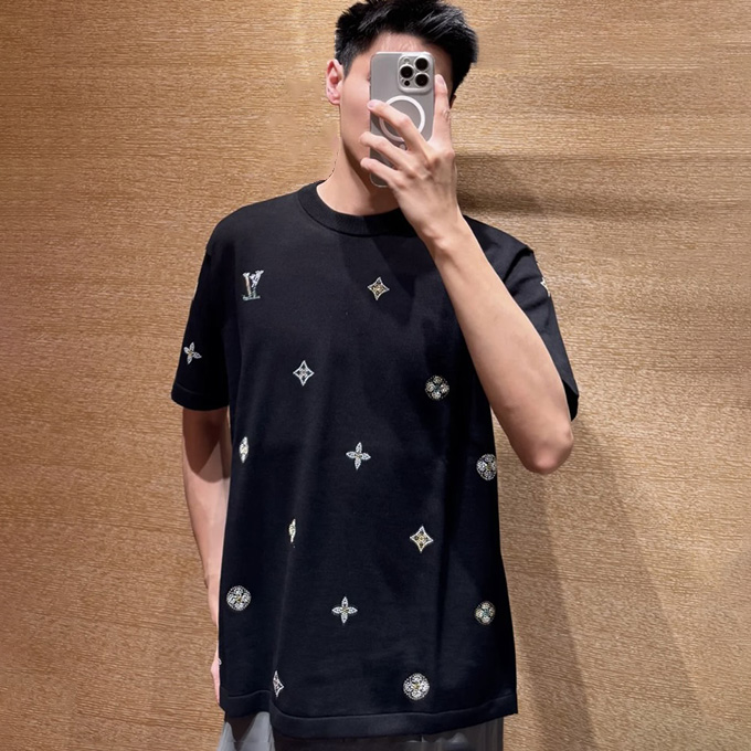 lv louis vuitton crystal monogram t-shirt